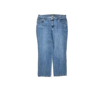 Lee Relaxed Fit Straight Leg Mid Rise Women's size 16PS Blue Denim Jeans